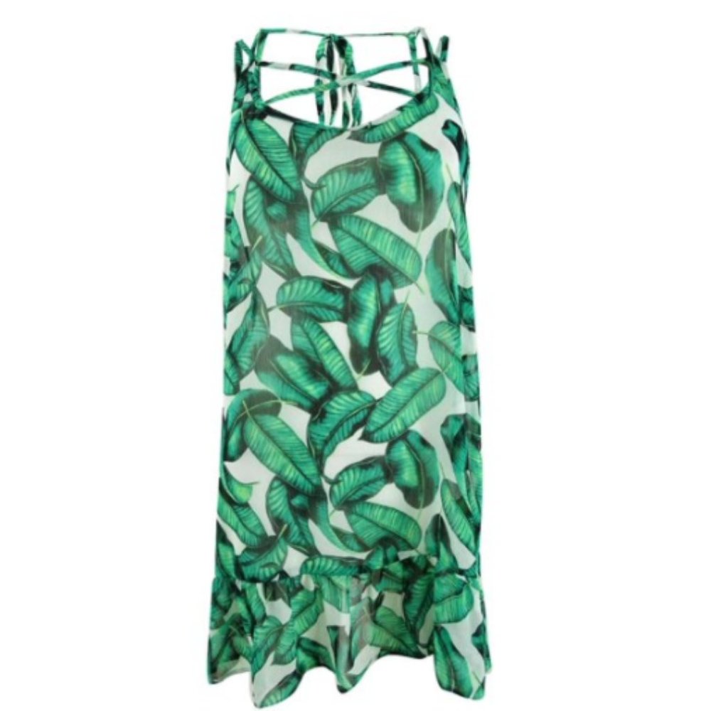 NWT Miken Palm Leaves Ruffle Palm Leaf Swim Cover - Picture 3 of 4
